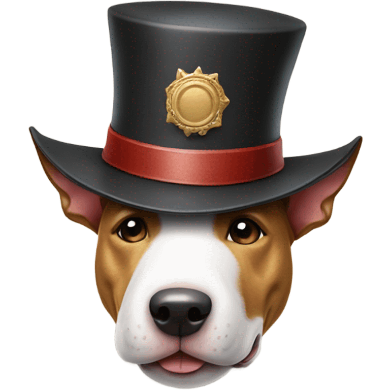 Bull terrier with a hat emoji