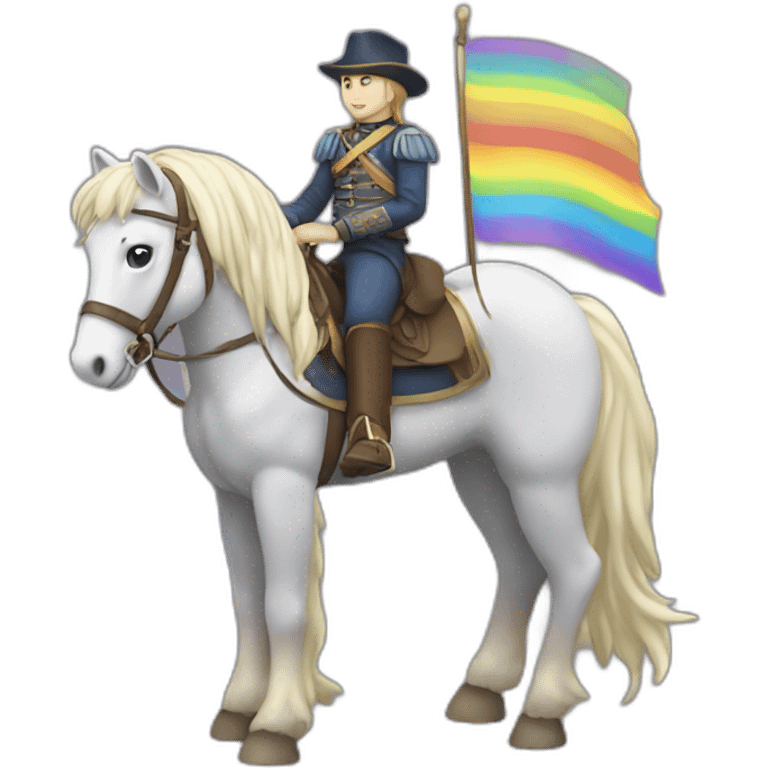 Arc en ciel sur cheval emoji