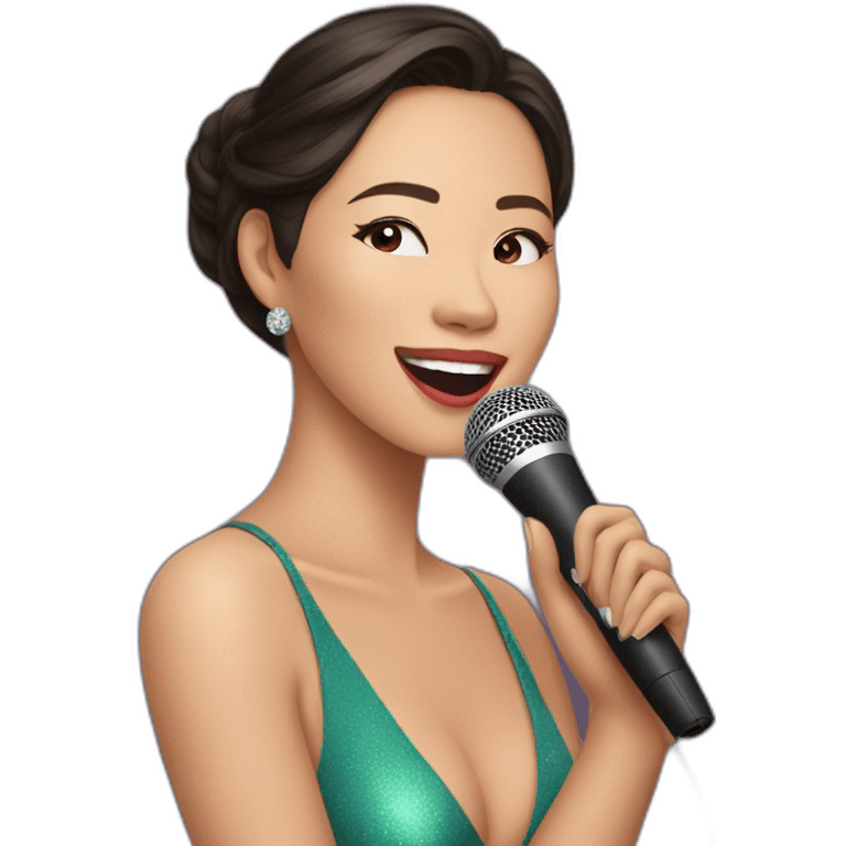 philippine beauty queen singing in Karaoke emoji