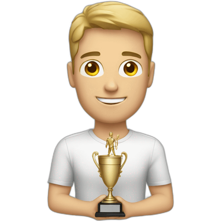 white guy with a trophy emoji