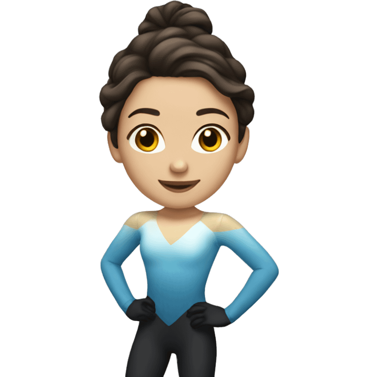 brunette figure skater emoji