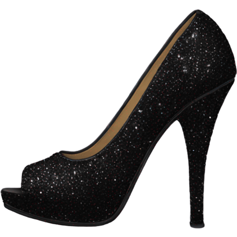 black sparkly heel emoji