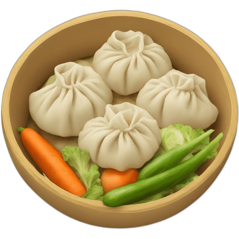 Dumplings and veggies emoji