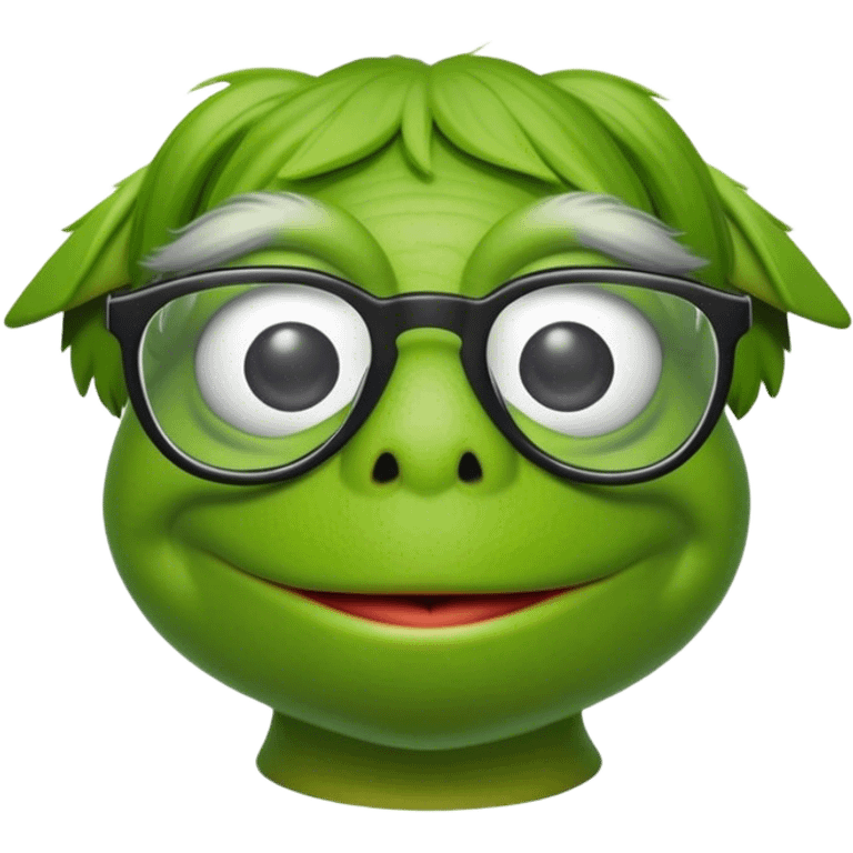 Kermit with glasses  emoji