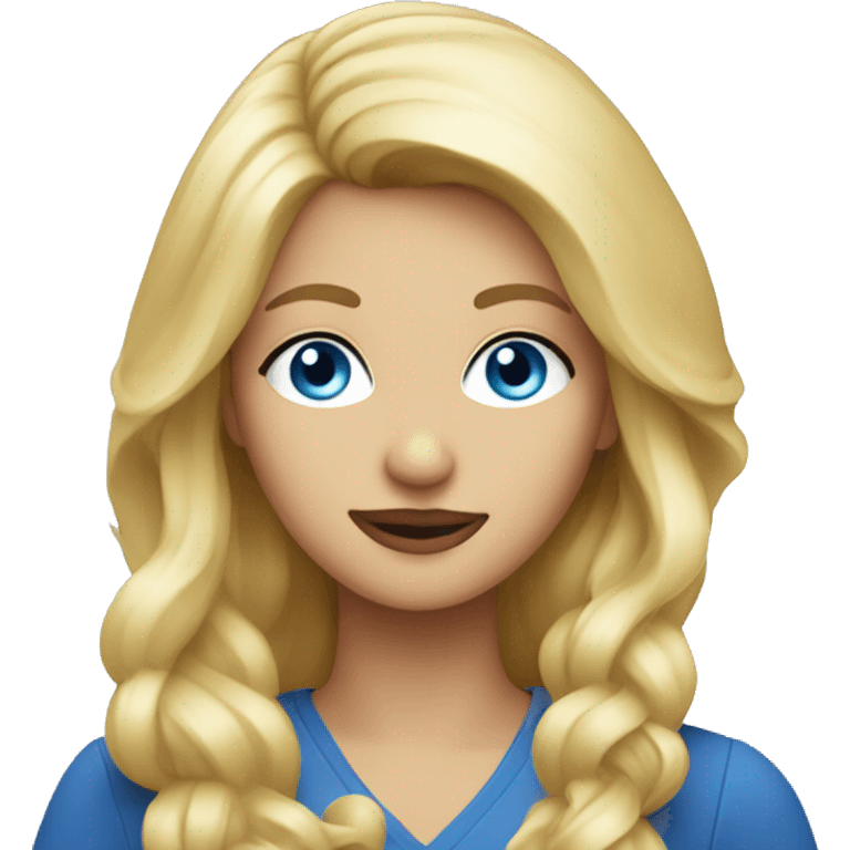 Blonde woman, blue eyes, playing uno emoji