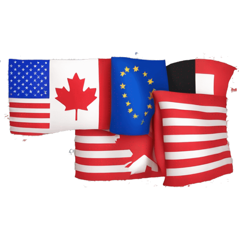 Mix flag Canada, USA,  France, Afghanistan  emoji