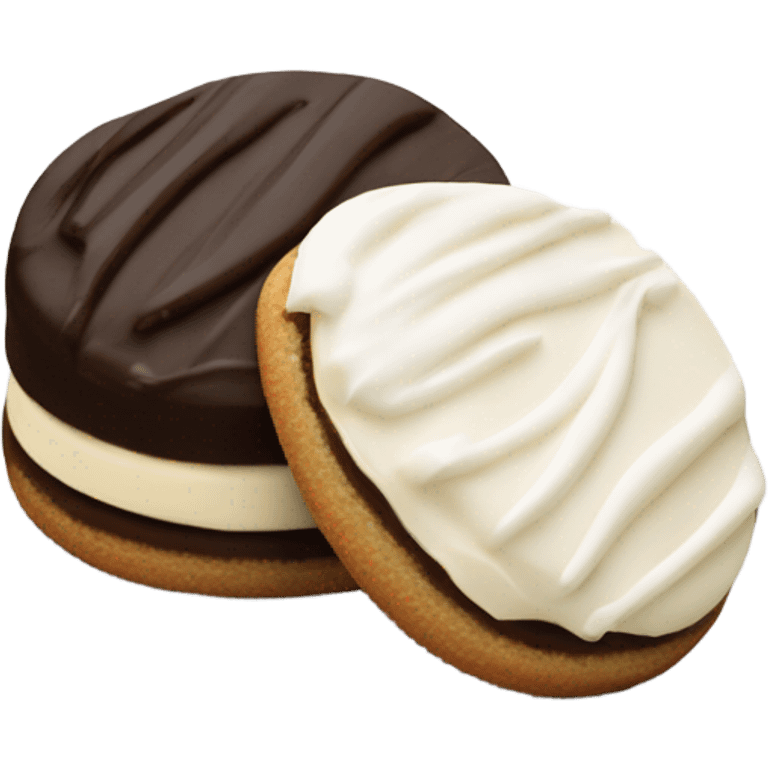 One Black and white cookie equal frosting emoji