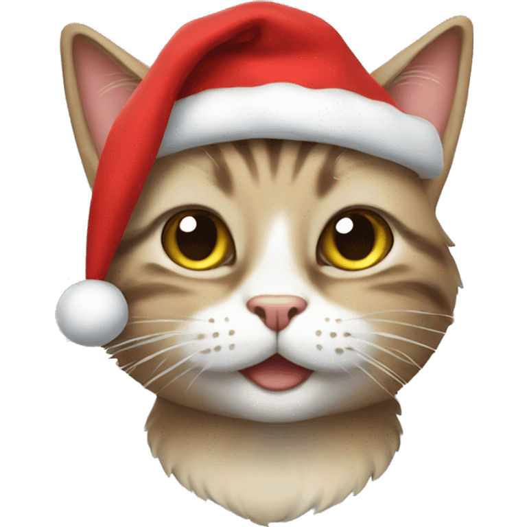 Cat with Christmas hat  emoji