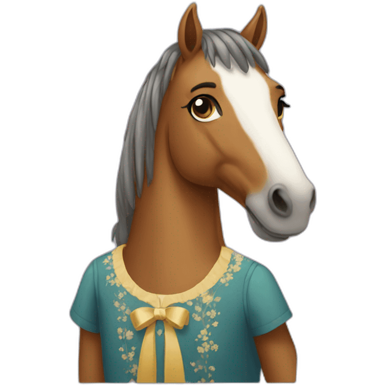 Horse wearing frock emoji