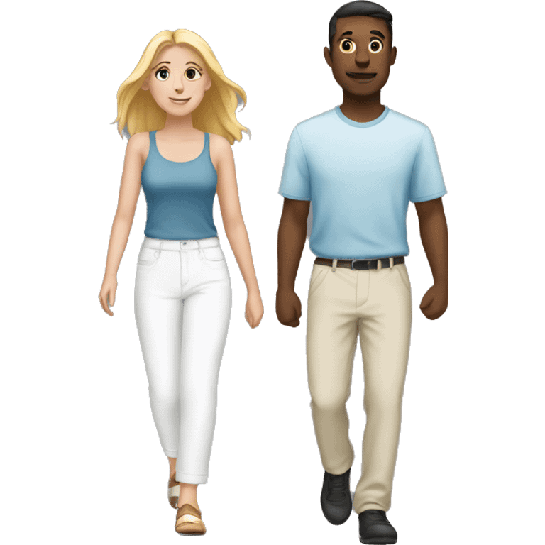 white couple walking to the side emoji