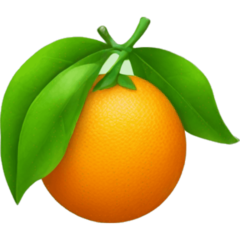 orange with green leaf emoji