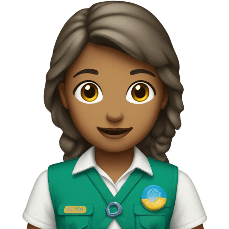 Girl Scout Daisy in blue vest emoji