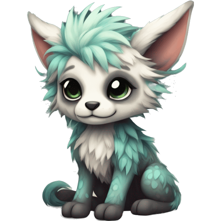 cute Kawaii edgy fantasy animal fursona Fionbri creature by griffsnuff & LiLaiRa & Falvie full body emoji