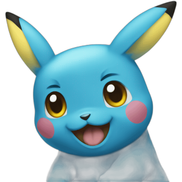 Blue colored pikachu emoji