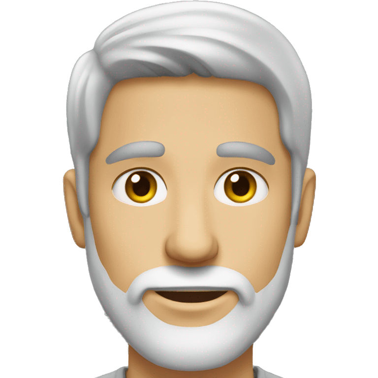 White guy yellow eyes brown beard brown hair grey hair on the sides emoji