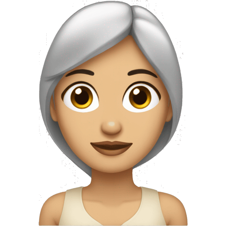 Mujer morena, media melena, ojos rasgados y piel morena emoji