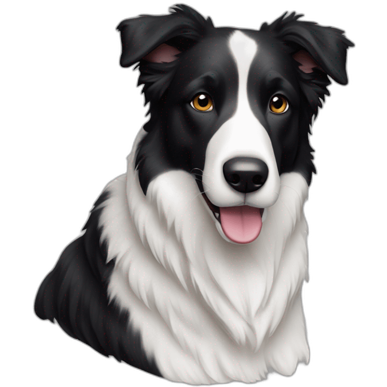 white and black mixed dog border collie emoji