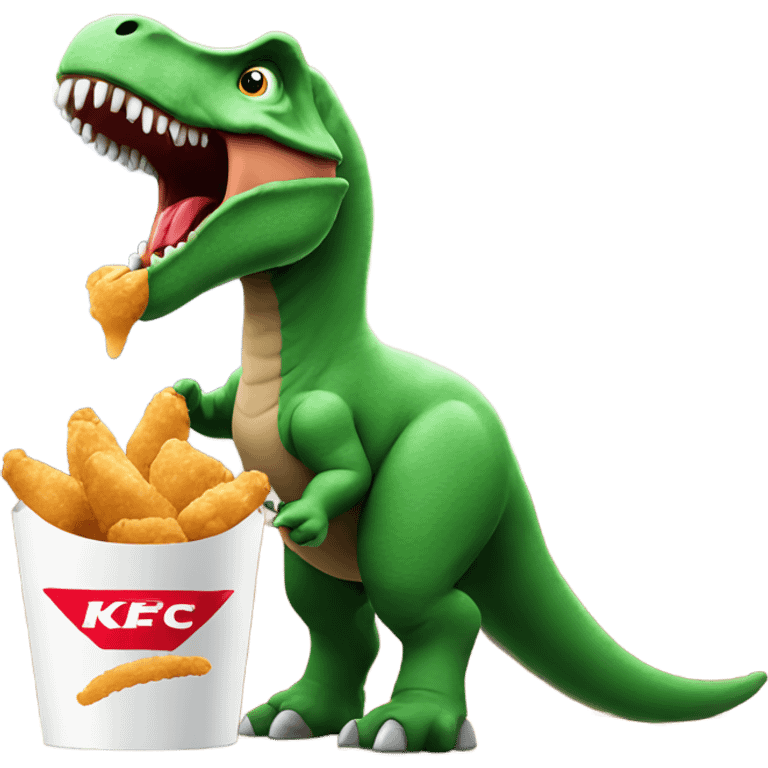 Dinosaur eating kfc emoji