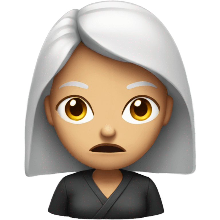 Angry woman with glare emoji