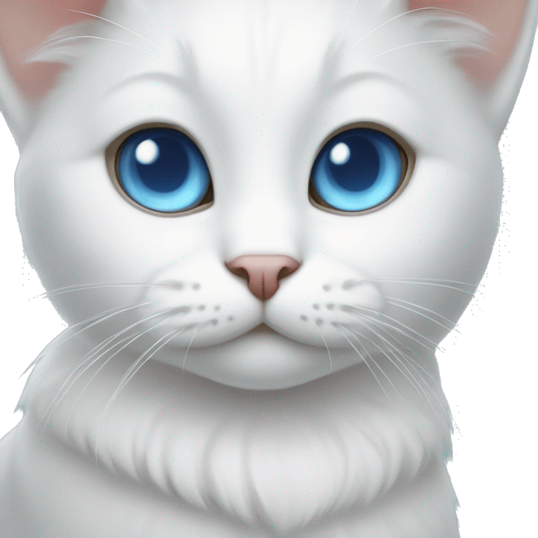 White cat with blue eyes emoji