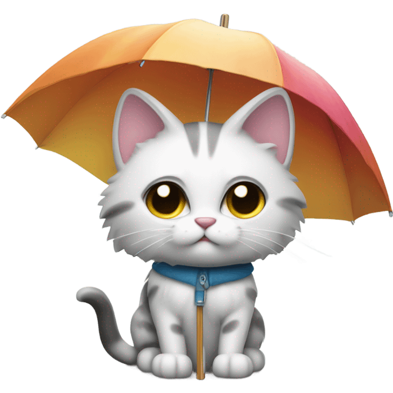 Cat with an umbrella  emoji