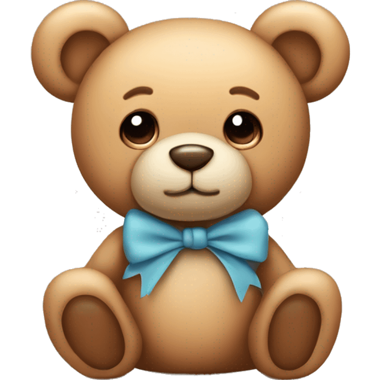 Cute teddy bear with bow emoji