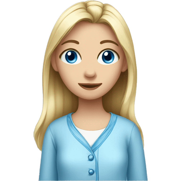 Girl with blue eyes and wearing pajamas  emoji