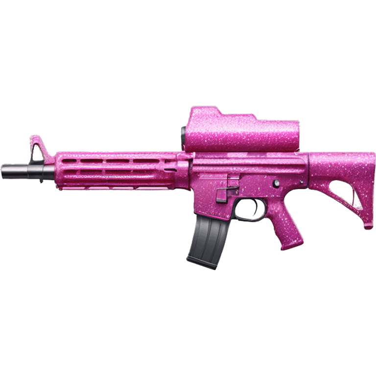 Pink ombre machine gun with glitter  emoji