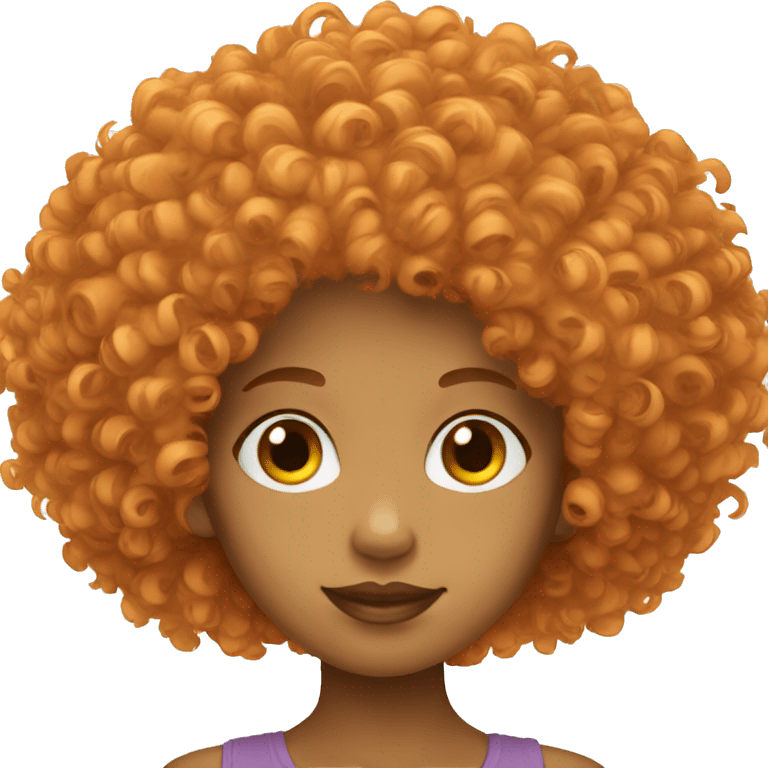 Orange afro, light skin, girl emoji