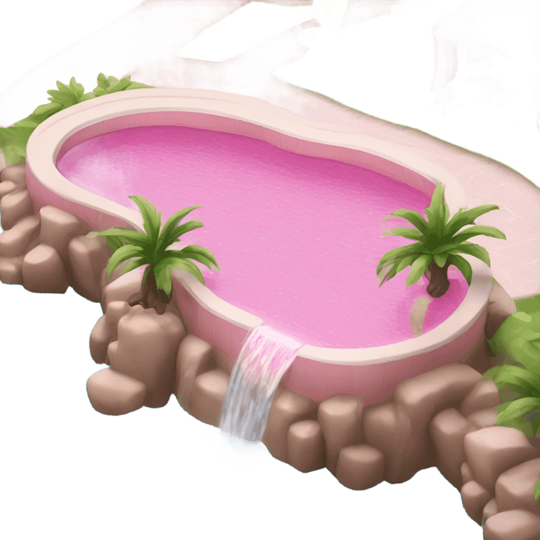 Pink pool with a waterfall  emoji