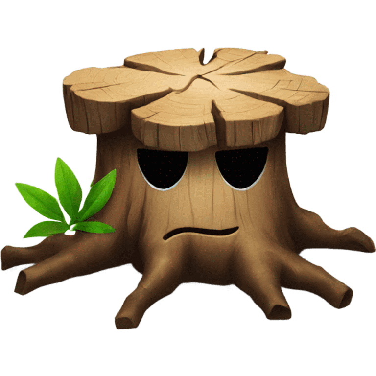 tree stump with a pirate hat emoji