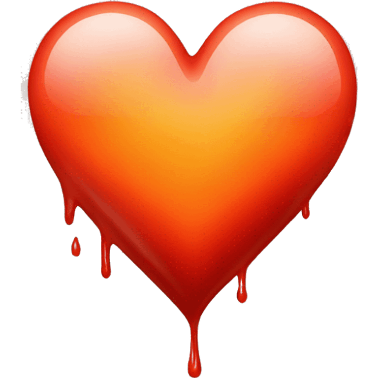 bleeding red heart shape glowing red-orange emoji