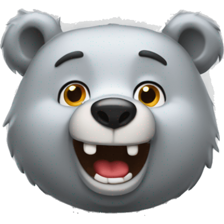 realistic-falling-in-love-grey-bear-smiling-in-the-form-of-hearts emoji