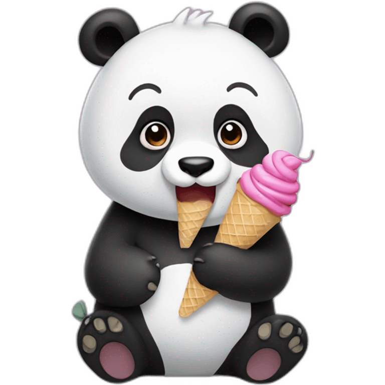 Panda eating ice cream emoji