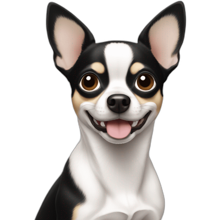 Chihuahua black white emoji