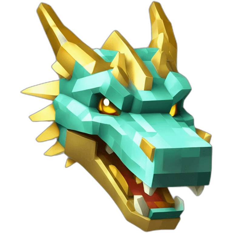 Minecraft Glow Gold Dragon Head Diamond Horn emoji