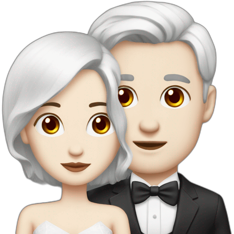 elegant couple red eyes white skin emoji