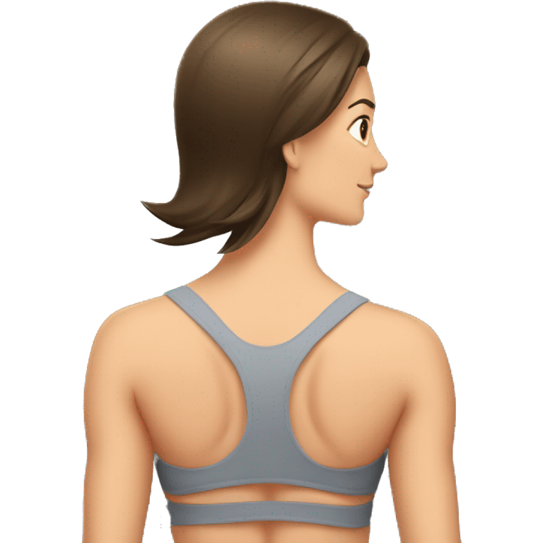 Woman back muscles, fit Caucasian woman, brunette emoji