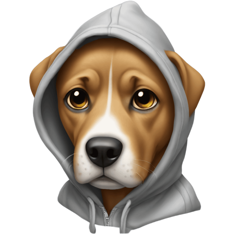 Dog wearing hoodie emoji