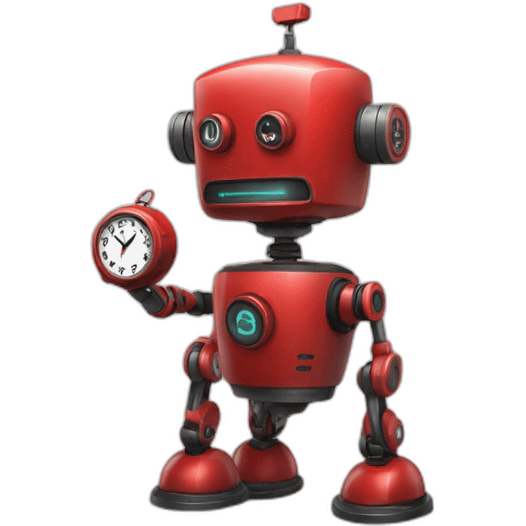 Warning Robot Red With Clock emoji