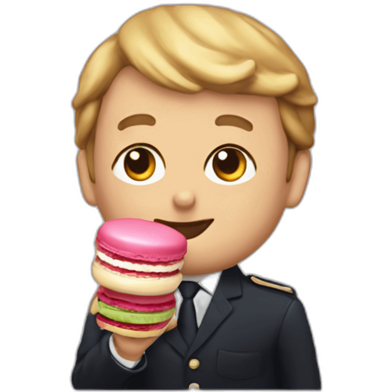 Macron eating a macaron emoji