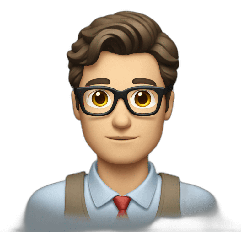 clark kent using a computer emoji