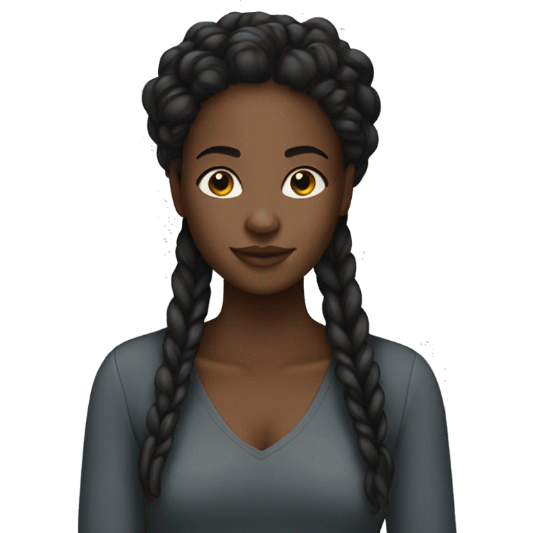 A black girl with long loc  emoji