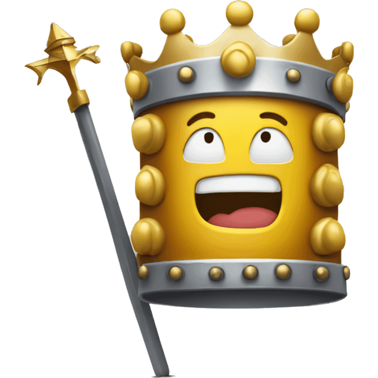 Spam can with a crown and scepter emoji