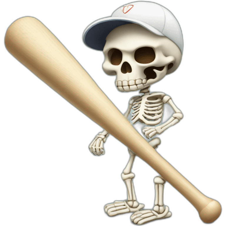 baseball batt and skeleton emoji