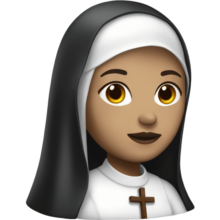 The nun with skin whit and dress white emoji