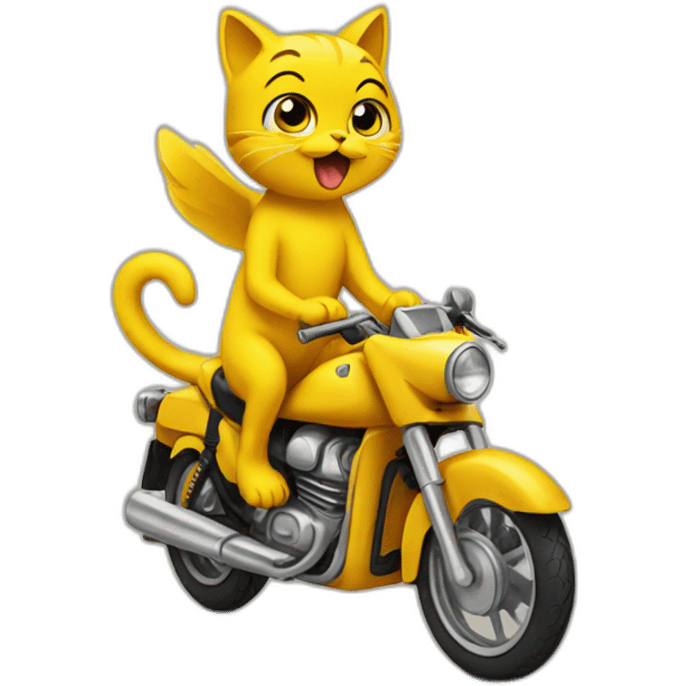 tweety riding a cat emoji