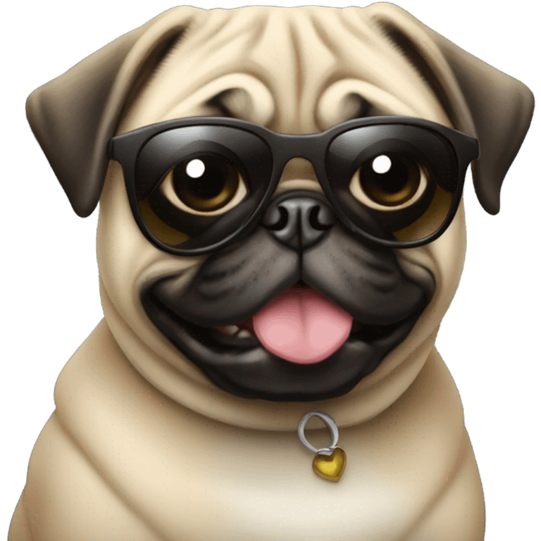 Pug with sunglasses  emoji