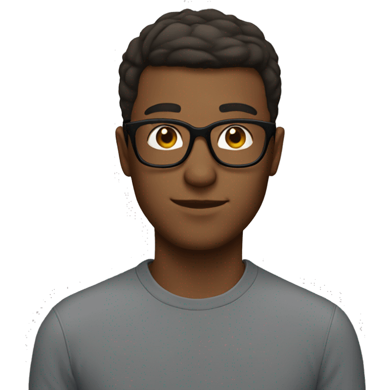 guy with square glasses and short hair emoji