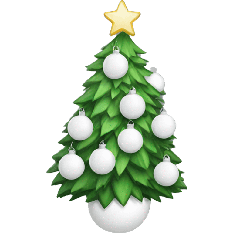 Christmas tree white baubles emoji